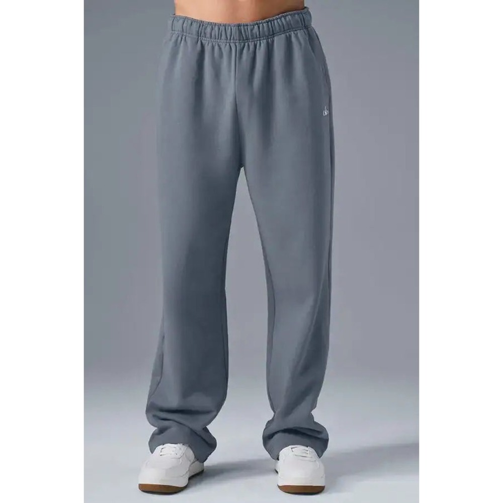 Alo Yoga Accolade Straight Leg Sweatpant Mens 2XL Steel Grey Oversized Baggy NEW
